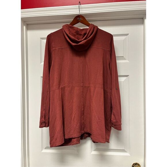 Torrid Rust Sift Sweatshirt Style Hooded Barn Jacket sz 2X EUC - Picture 8 of 9